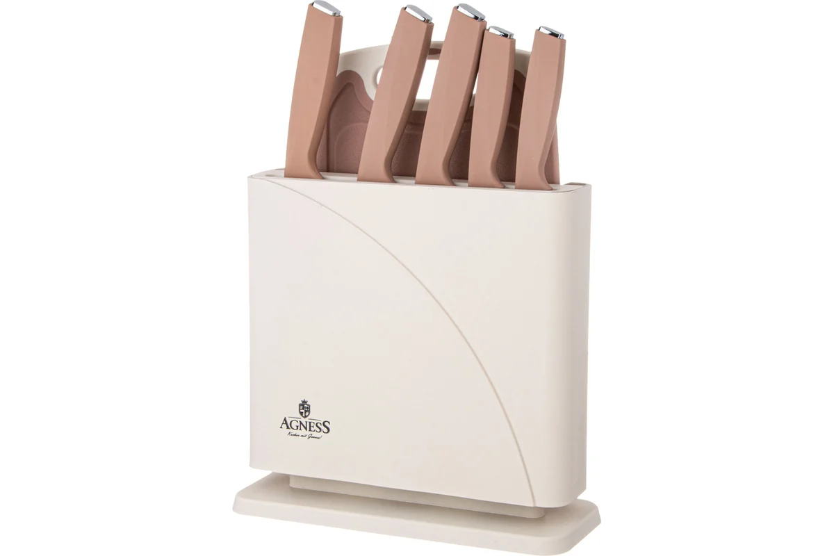 Набор ножей Agness на пластик. подст. и разд. доска 7 пр 911-764
