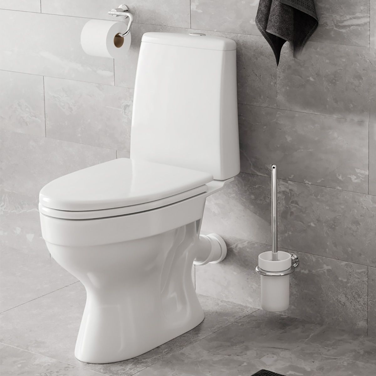 Унитаз-компакт ЛОГОС Home De Lux - косой выпуск 2-х уровневая арматура, микролифт (ВКЗ)