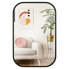 Зеркало интер. настен. 60*40см с закругл. углами и окантовкой черный 6042-Z1