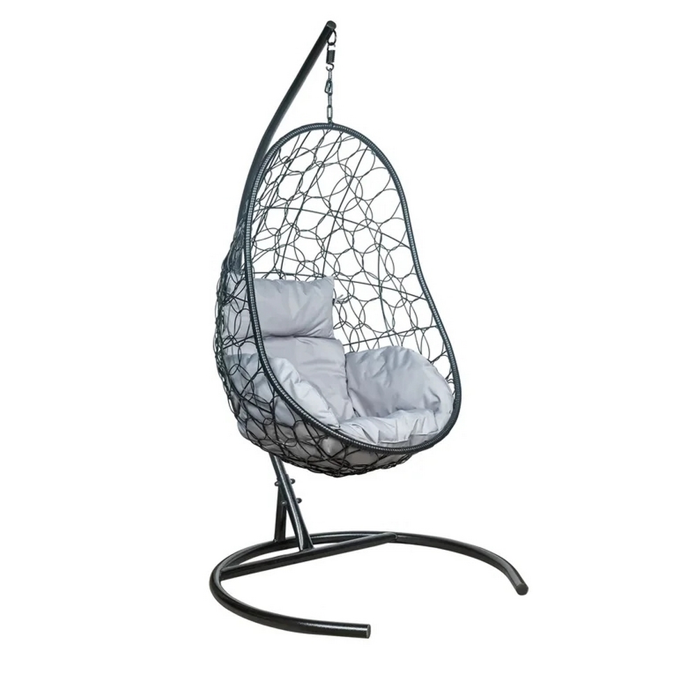 Кресло подвесное Leset Ажур ИМПЭКС (черный,светло-серая) В220-Ш105-Г108 МАКС.НАГРУЗКА 180КГ