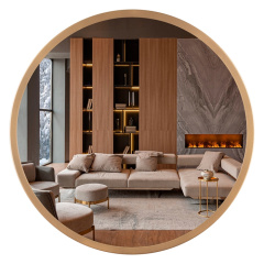 Зеркало интер. настен. d=50см металл белое золото 5055-Z4