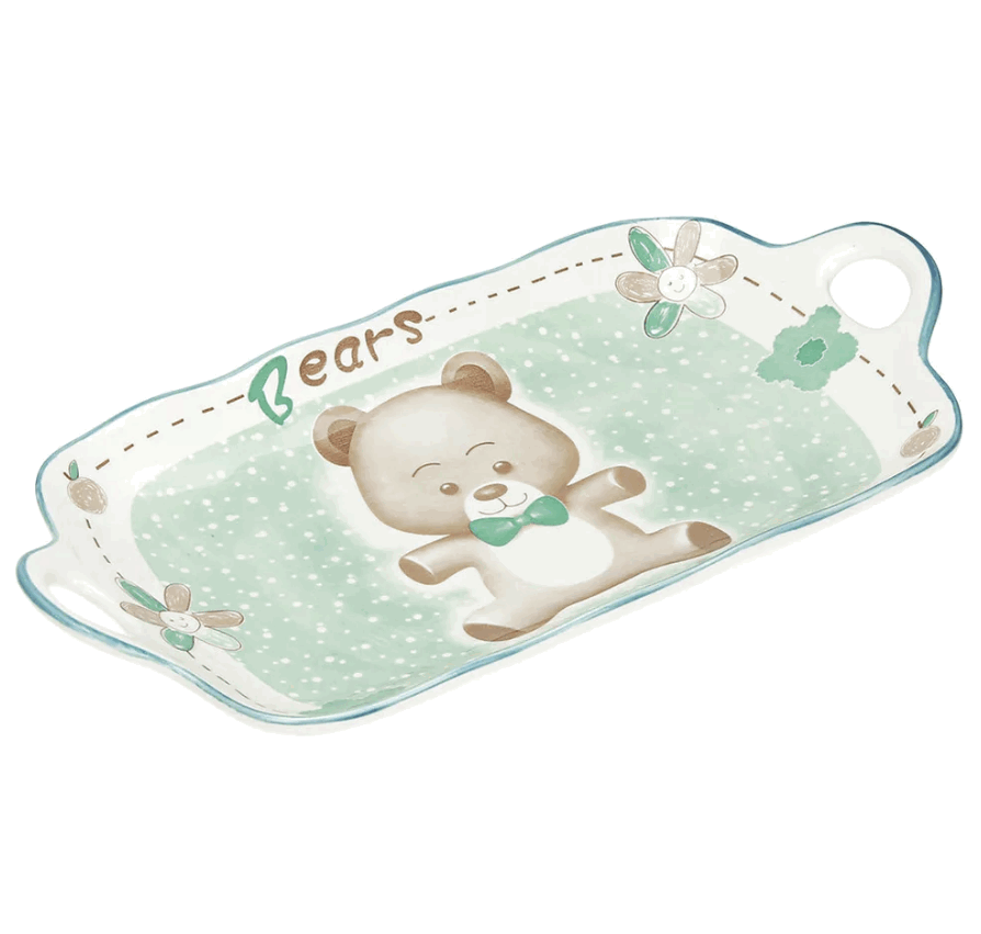 *Блюдо 312*163*32мм "Мишута" с/руч фарфор с/дек вырезной край отводка 54645  11,5"