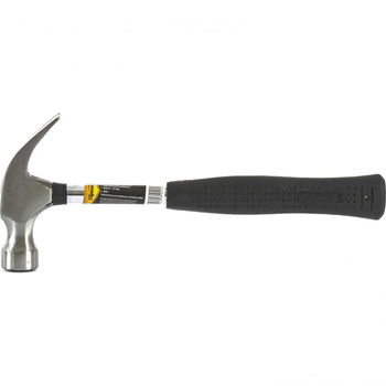 Молоток-гвоздодер, 450г, боек 27мм, металлическая трубчатая обрезиненная рукоятка 
