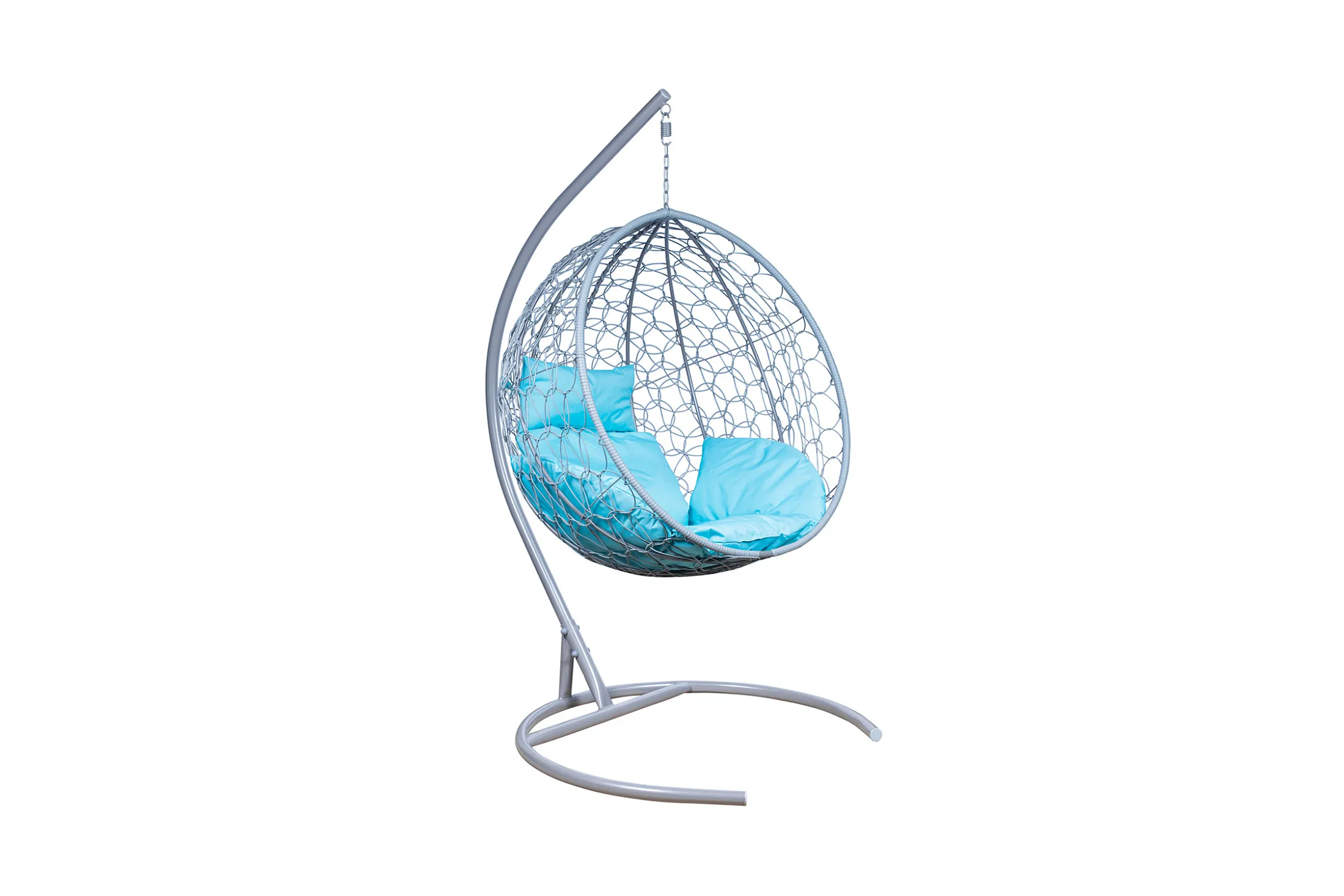 Кресло подвесное Leset Луна (серый металик, бирюза) ИМПЭКС В220-Г105-Ш105 МАКС.НАГРУЗКА 180КГ