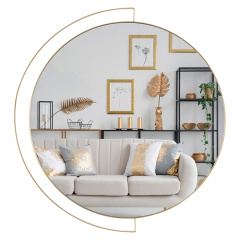 Зеркало интер. настен. d=46см металл с ободком золото 4643-Z4