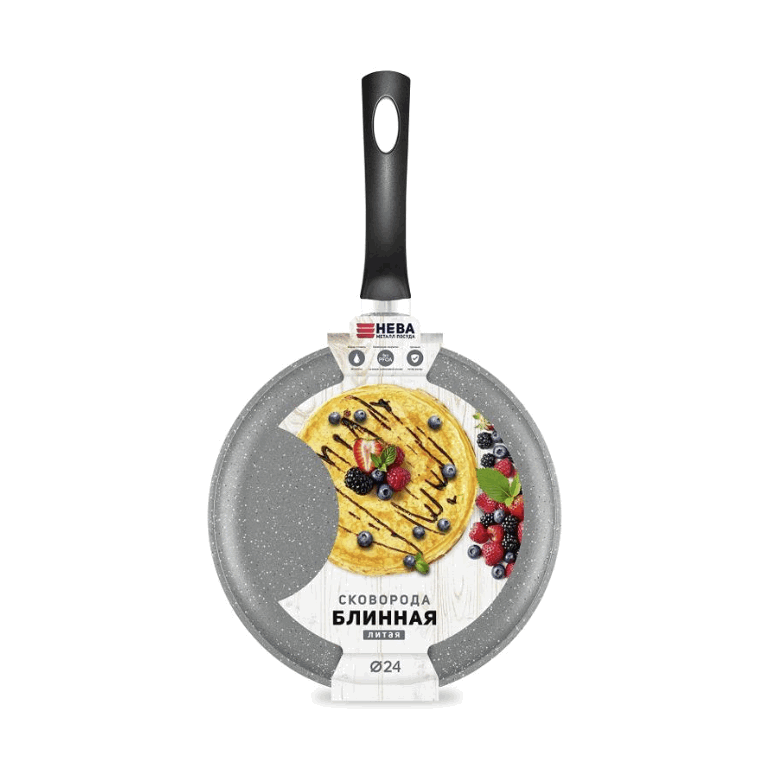 Сковорода 24 блинная литая (gray)  6224g