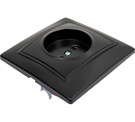 Розетка 1-местная без заземления 10А черная, "Венера" SBE-01b-10-S1-N-c