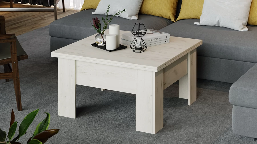 Стол журнальный Тип 10 Дуб крафт белый ТриЯ