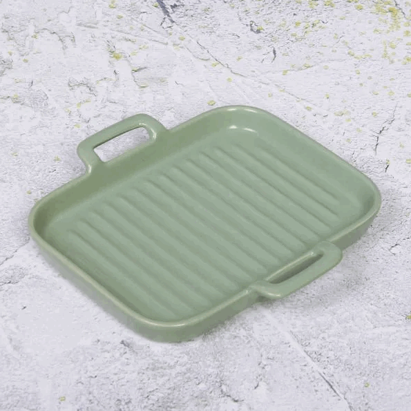 Блюдо керамическое "Акварель" 19,5*19,5*2,5см, нежно-зеленое 406-072