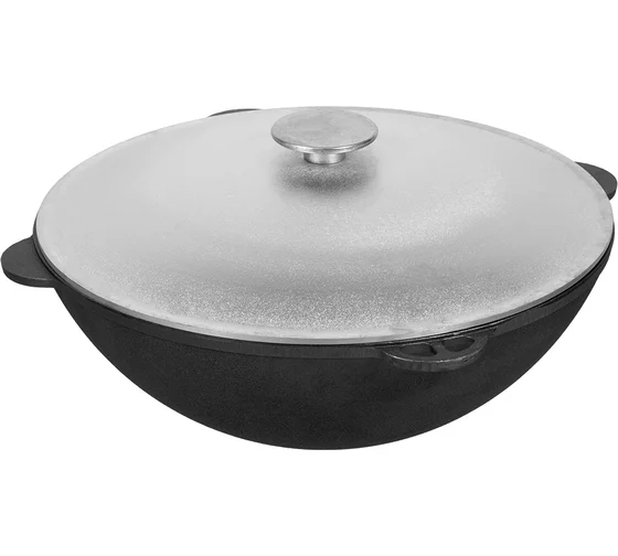 BOYSCOUT Казан чугунный с крышкой и дужкой, 12 л, в чехле, азиатская чаша /1