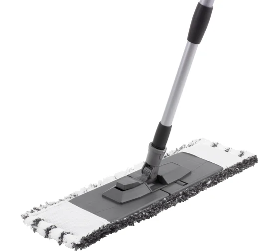 Швабра д/влаж. уборки плоская микроф серая 44*13см телеск.ручка 71-120см In'Loran  BS-012GR