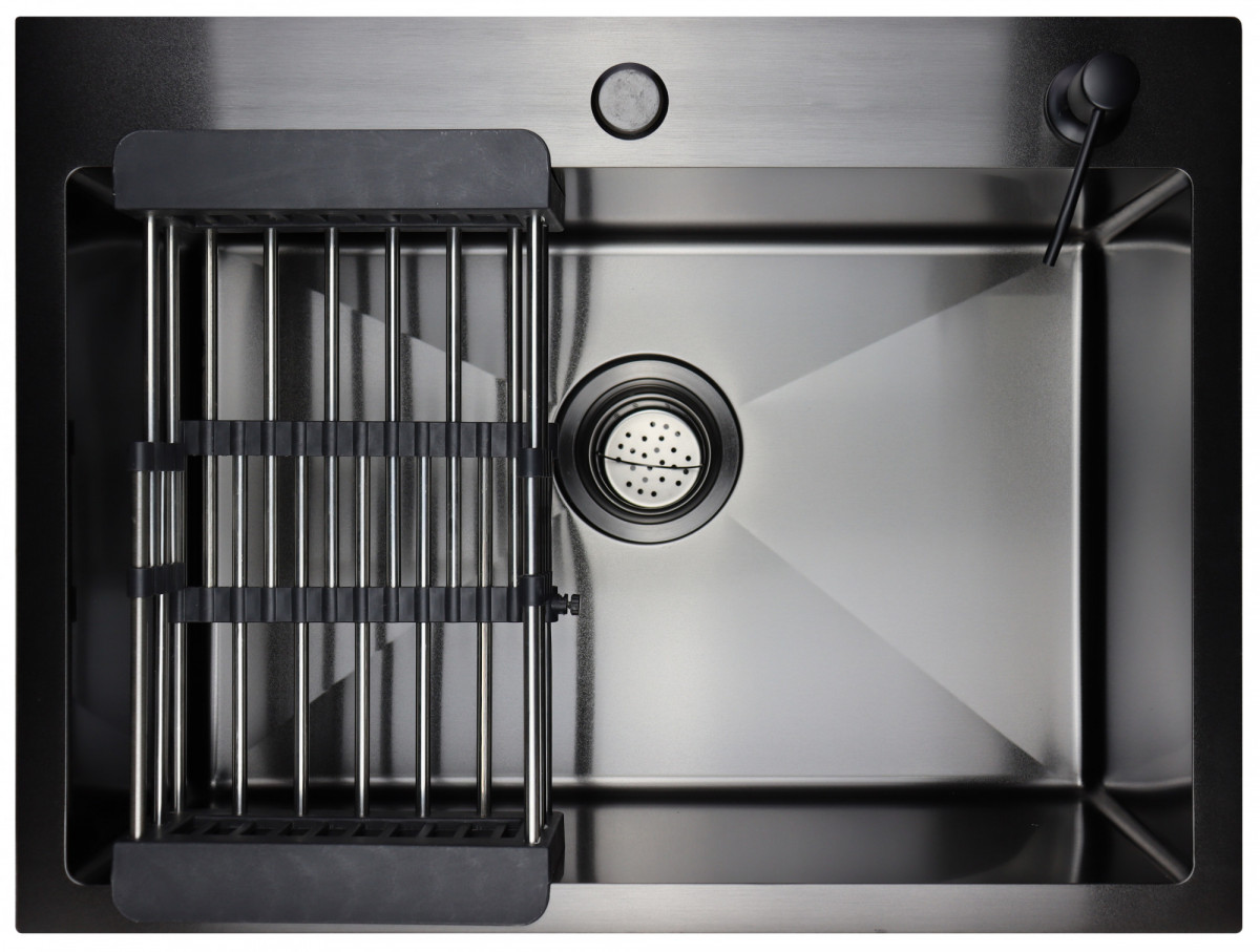 Мойка Премиум-класса 60*45, Графит, (дозатор, коландер, сифон) SIRIUSLINE SL6045G