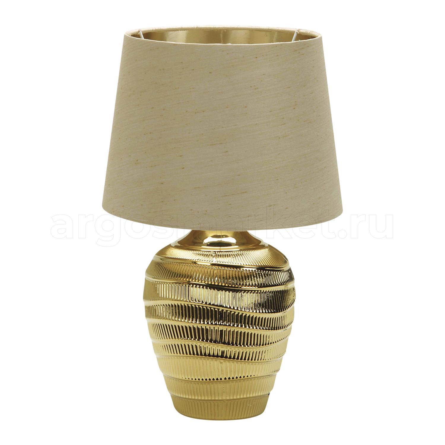 Светильник ЛЮЧИЯ 368 "Дукат" золото/серый настольный 40W E14