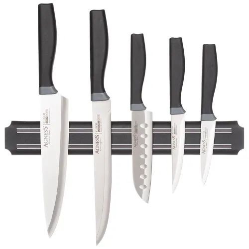 Набор ножей Agness Corrida 6 пр.с магнит. держат. пластик. ручк. 911-043