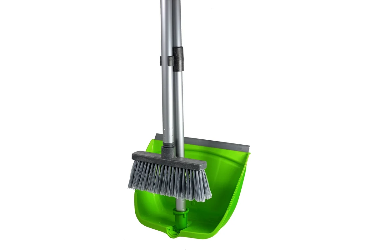 Набор д/сухой уборки Совок+щетка с длин.ручкой 80см салатовый In`loran MSO-22SL