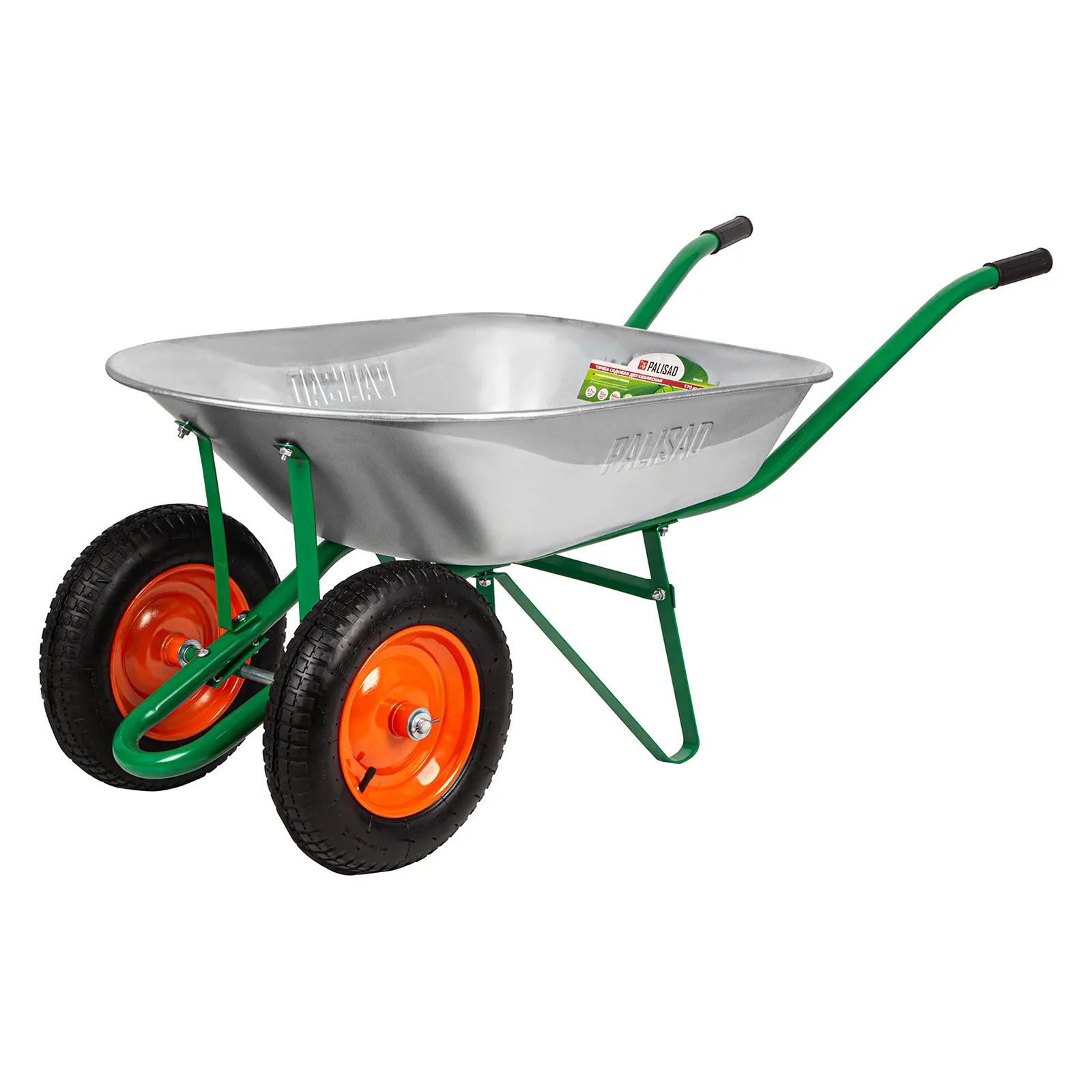 Тачка садово-строительная, 2-х колес., грузоподъемн. 170кг,78л//Palisad