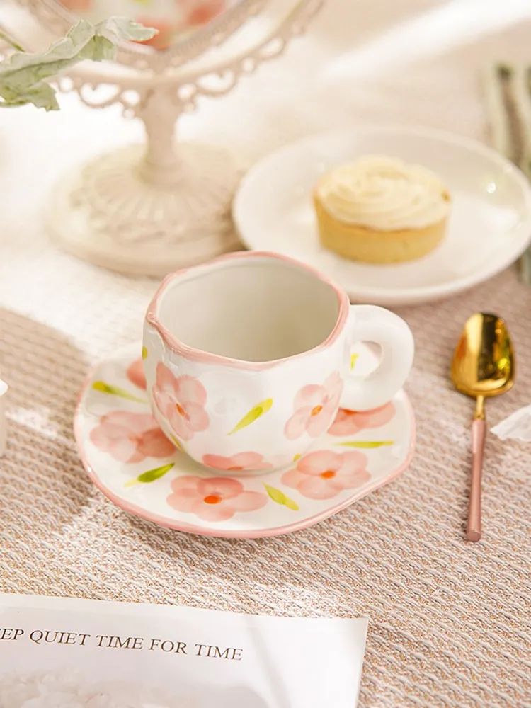 Чайная пара 220 мл "Дивный сад" ручная роспись, блюдце 16*1,5 кружка 12*9,5*7,5     10663001