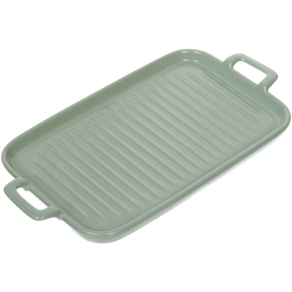 Блюдо керамическое "Акварель" 29*15*2,5см, нежно-зеленое 406-068