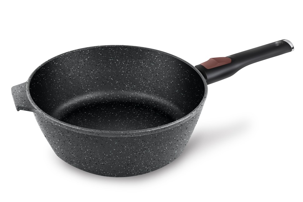 Сотейник 26 высокий "Каменная" Чёрный гранит с/р