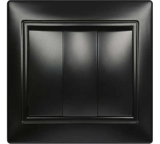 Выключатель 3-кл 10А черный "Венера" SBE-01b-10-SW3-0