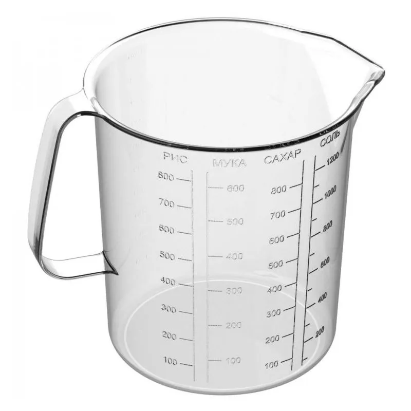 Кружка мерная 1л (бесцветный)