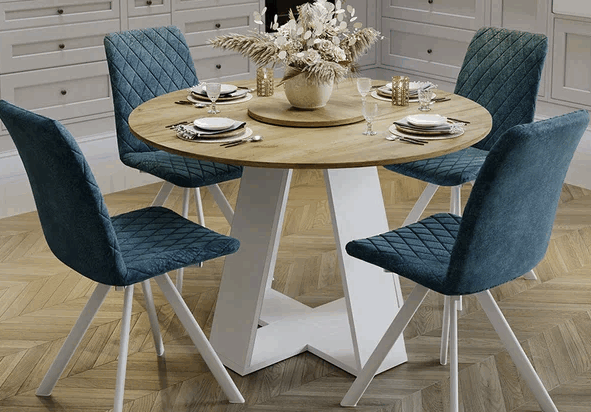 Стол обеденный Райнер Тип 1 Белый / Дуб крафт золотой