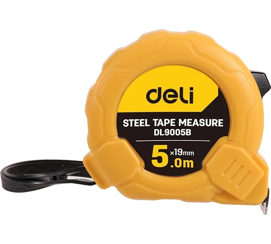 Рулетка Deli DL9005B 5м*19мм метрическая, ударопрочный корпус