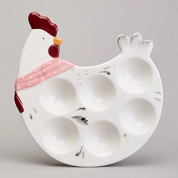 Блюдо на 6 яиц LEFARD "Funny hens" в форме  курочки 24,3*22*3см 358-2293