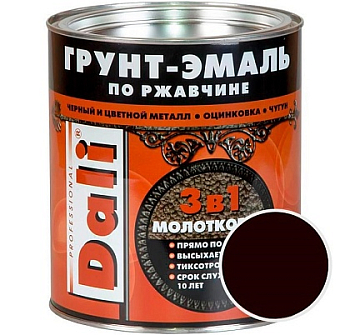 Грунт-эмаль Dali 3в1 по ржавчине 2л коричневый