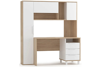 Стол рабочий Комфорт 12.95 N (Дуб сонома, Белый PE шагрень)