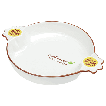 *Блюдо 268*203*39мм "Подсолнух" с/руч фарф. с/дек отв.