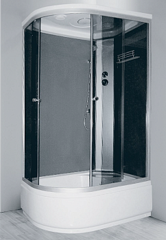 Кабина душевая ECO-20 Black (L) AQUARIUS 120*80*215 выс.под.40см тонир.стекло