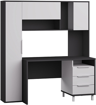 Стол рабочий Комфорт 12.95 N (Темно-серый U2601, Белый премиум)