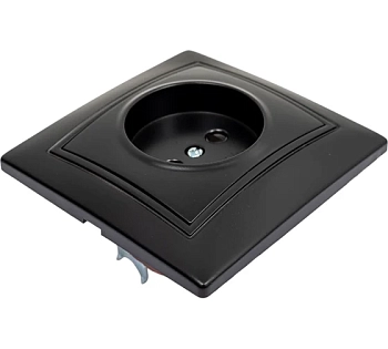 Розетка 1-местная без заземления 10А черная, "Венера" SBE-01b-10-S1-N-c