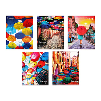 Тетрадь 48л кл Яркие зонты, обл мел карт,  5вид МИКС 3043766