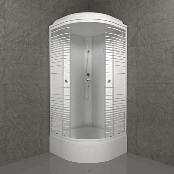 Кабина душевая Полосы 100*100 В (7 мест+сифон D50мм)
