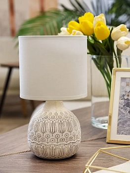 Светильник ЛЮЧИЯ 651 Тюльпаны настольный 40W E14 капучино/белый