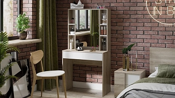 Стол туалетный Салли Дуб сонома/Белый ясень 