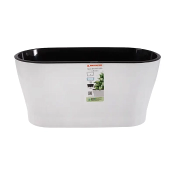 Горшок цветочный "Лея" 4л овальный двойной (с автополивом) (бежевый)