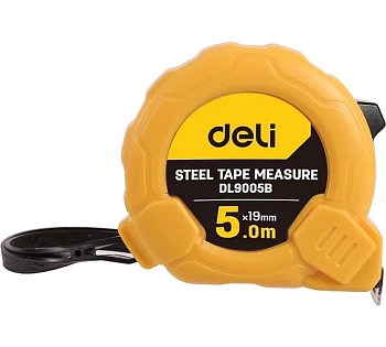 Рулетка Deli DL9005B 5м*19мм метрическая, ударопрочный корпус